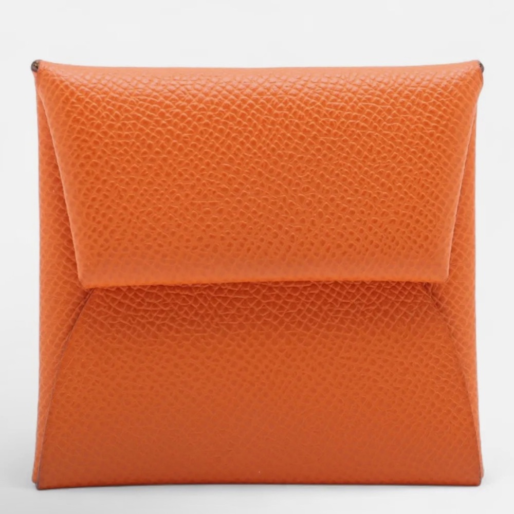 HERMES Orange Leather Wallet,  full inclusion, authenticity card - Picture 12 of 14
